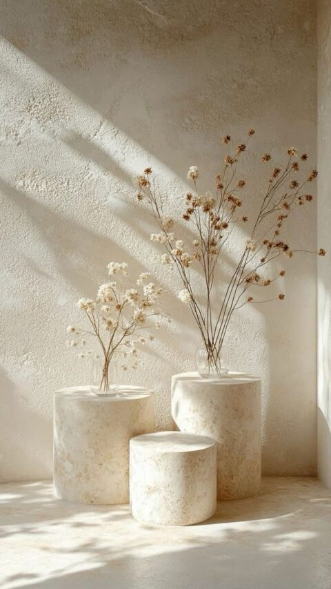 Wand afgewerkt met kalkstuc en natuurlijke structuur